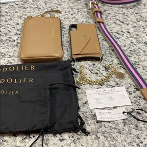 Bandolier with wristlet chain and expanded pouch